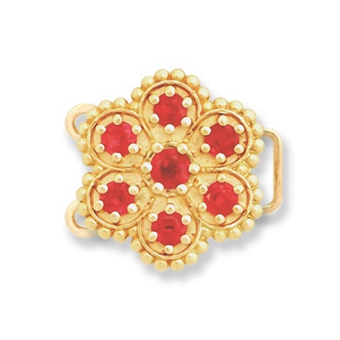 CL005 14kt Yellow Gold Ruby and Ruby top