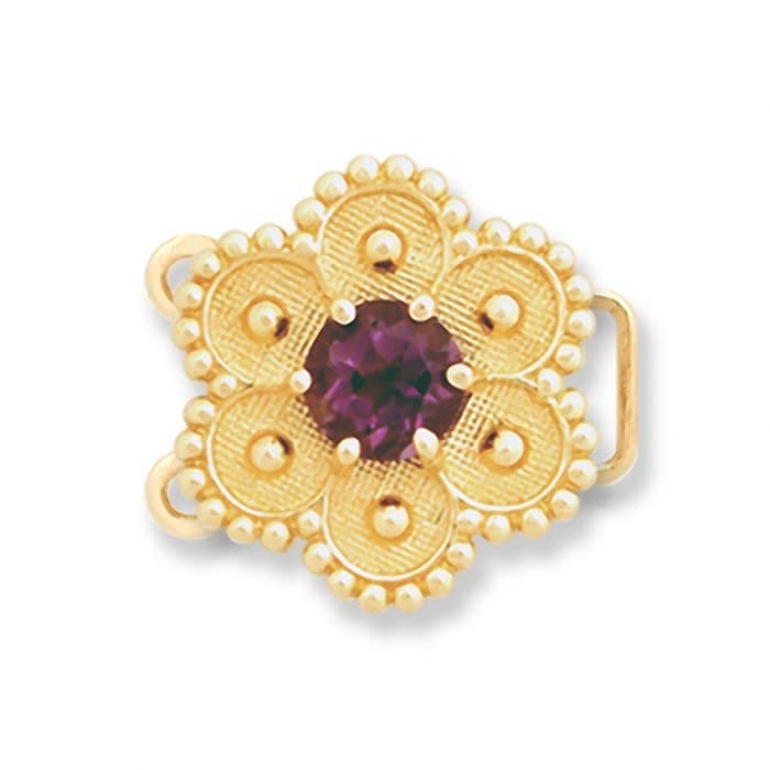 CL006 14kt Yellow Gold Amethyst top