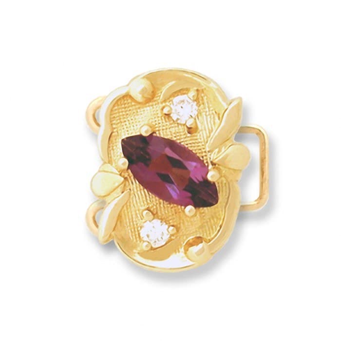 CL026 14kt Yellow Gold Amethyst and Diamond top
