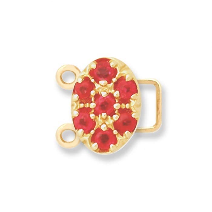 CL050 14kt Yellow Gold Ruby and Ruby top