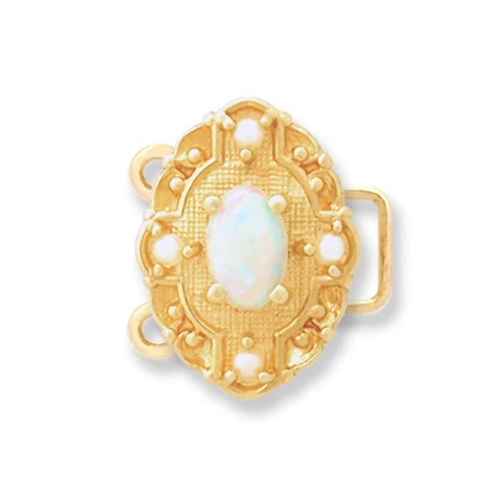 CL089 14kt Yellow Gold Opal and Pearl top