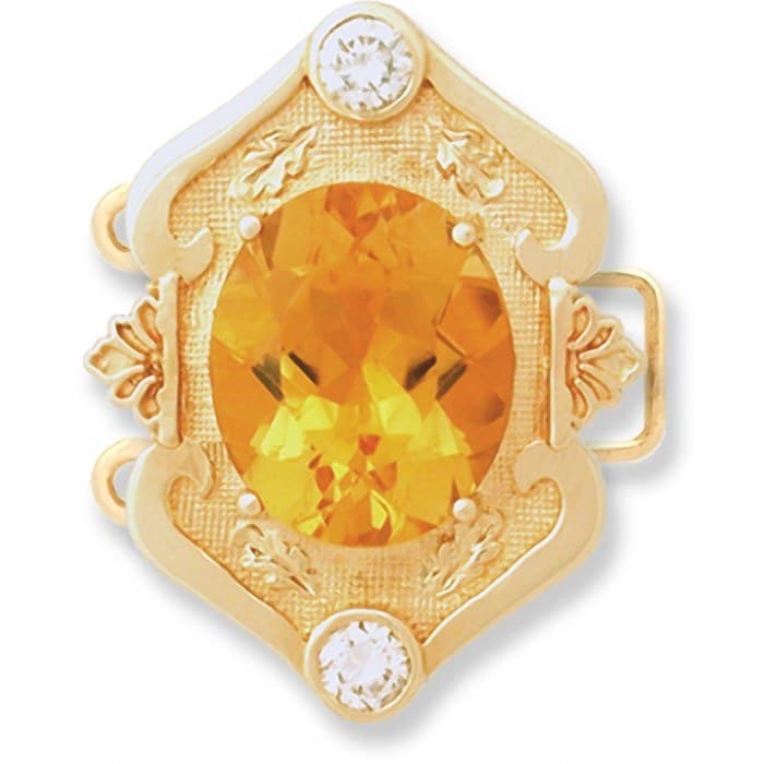 CL111 14kt Yellow Gold Citrine and Diamond top