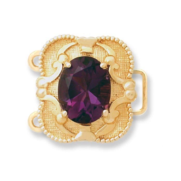 CL112 14kt Yellow Gold Amethyst top