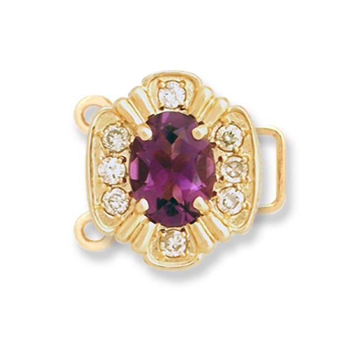 CL124 14kt Yellow Gold Amethyst and Diamond top