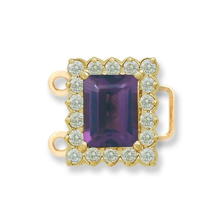 CL154 14kt Yellow Gold Amethyst and Diamond top