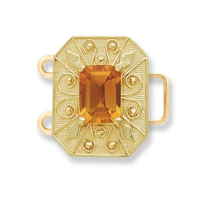 CL158 14kt Yellow Gold Citrine top