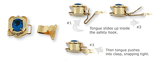 Inserting tongue into clasp