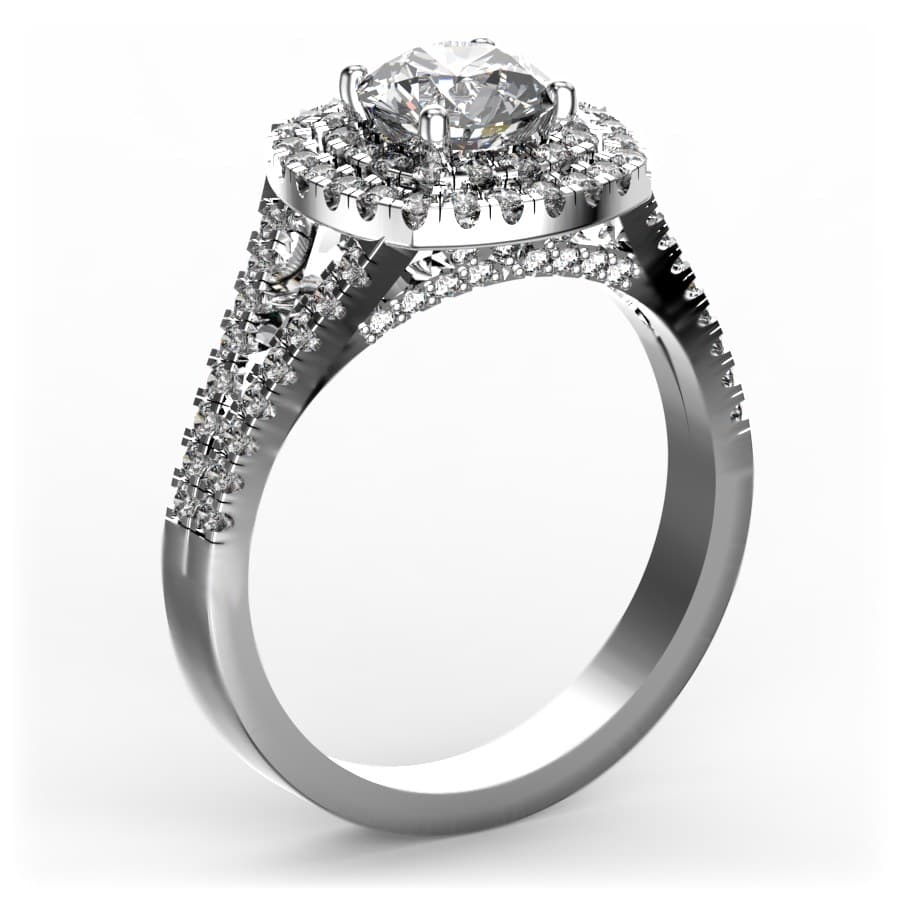R0144 14kt White Gold Diamond and Diamond and Diamond and Diamond and Diamond and Diamond side angle