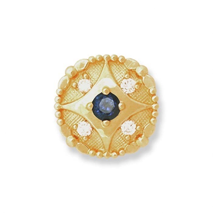 SL017 14kt Yellow Gold Blue Sapphire and Diamond top