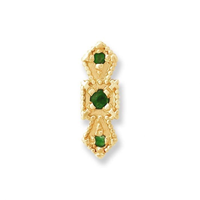 SL030 14kt Yellow Gold Emerald and Emerald top