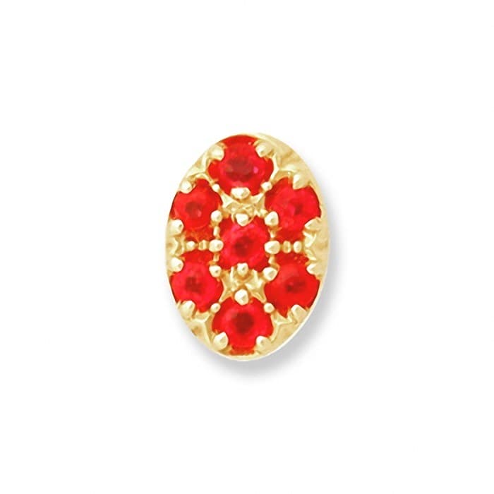 SL050 14kt Yellow Gold Ruby and Ruby top