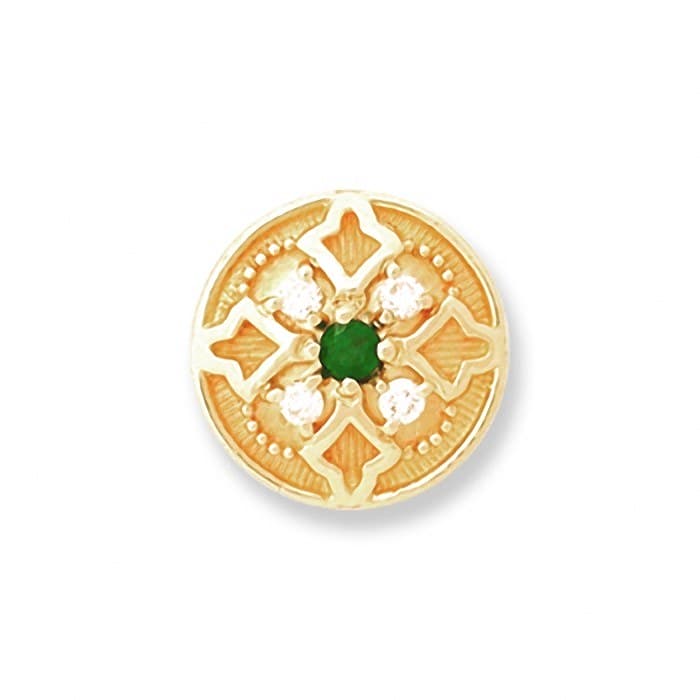 SL071 14kt Yellow Gold Emerald and Diamond top