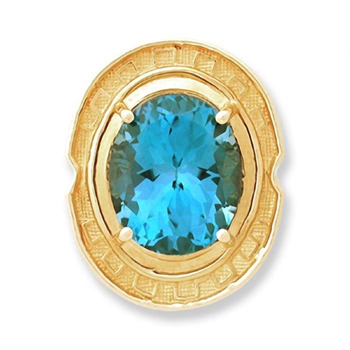 SL085 14kt Yellow Gold Swiss Blue Topaz top