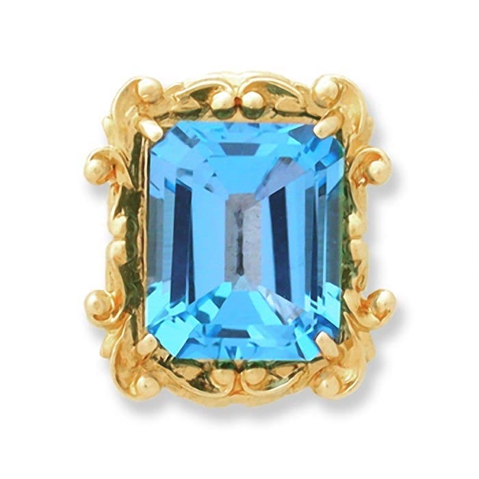 SL088 14kt Yellow Gold Swiss Blue Topaz top