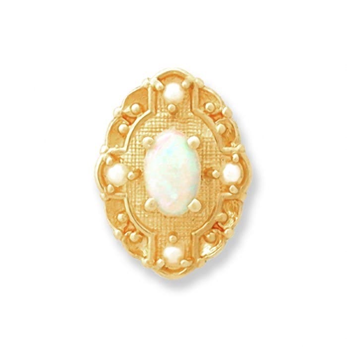 SL089 14kt Yellow Gold Opal and Pearl top