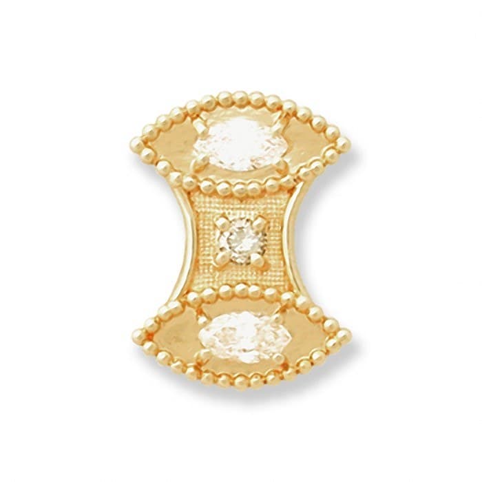 SL101 14kt Yellow Gold Diamond and Diamond top