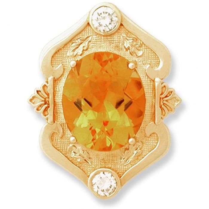 SL111 14kt Yellow Gold Citrine and Diamond top