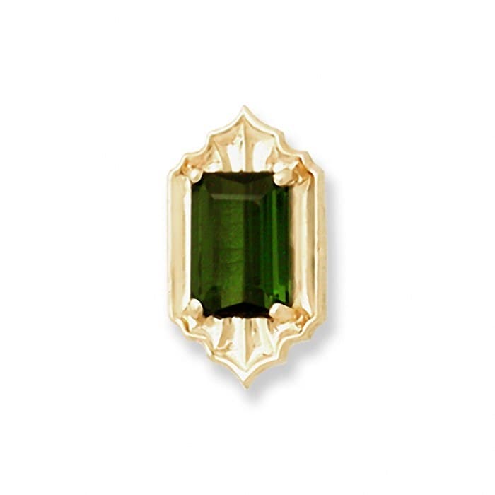 SL119 14kt Yellow Gold Green Tourmaline top