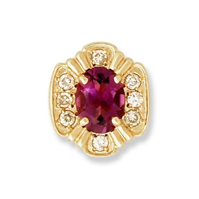 SL124 14kt Yellow Gold Amethyst and Diamond top