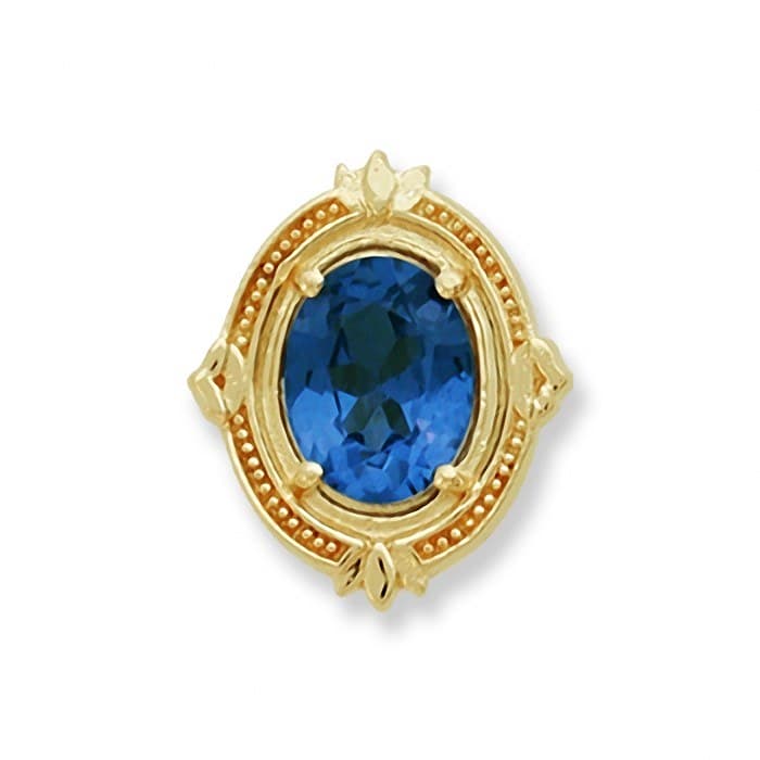 SL143 14kt Yellow Gold London Blue Topaz top