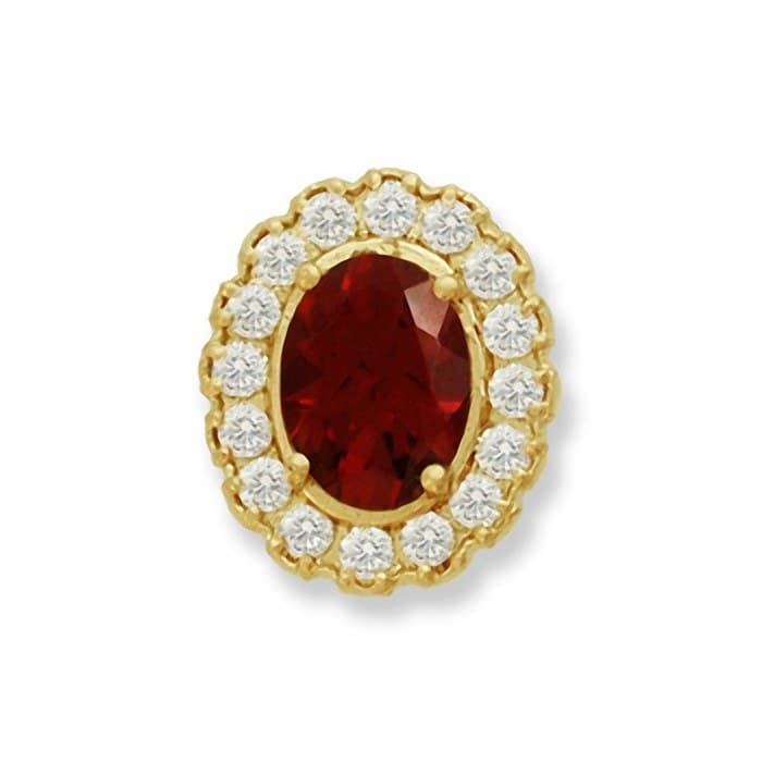 SL145 14kt Yellow Gold Garnet and Diamond top