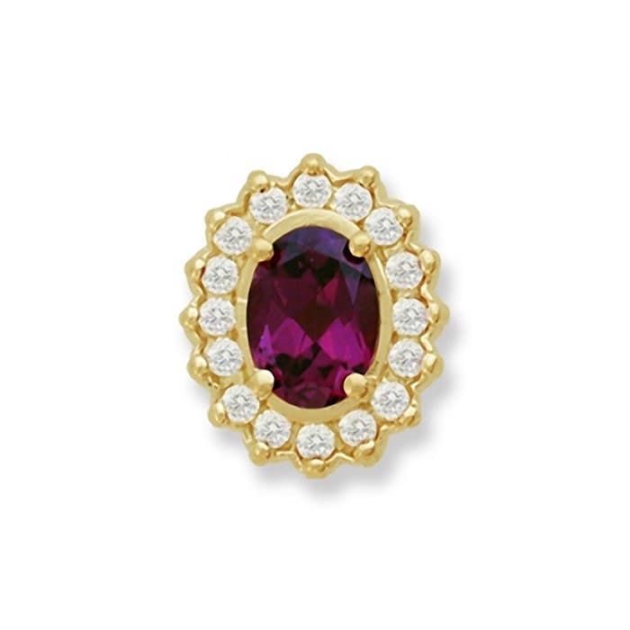 SL147 14kt Yellow Gold Amethyst and Diamond top