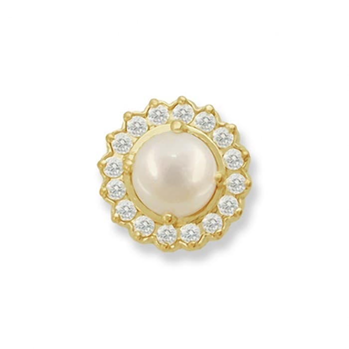 SL148 14kt Yellow Gold Pearl and Diamond top