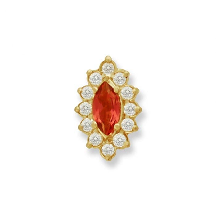 SL150 14kt Yellow Gold Rhodolite and Diamond top