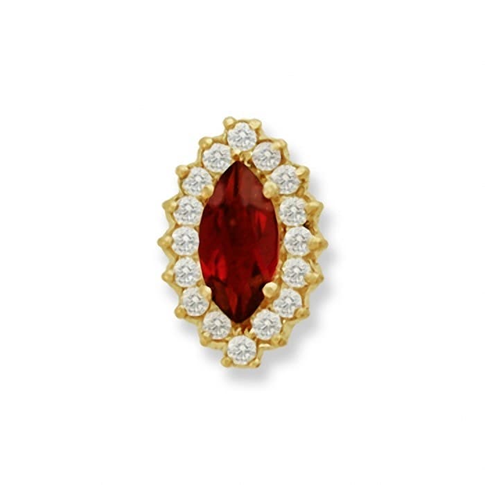 SL151 14kt Yellow Gold Garnet and Diamond top