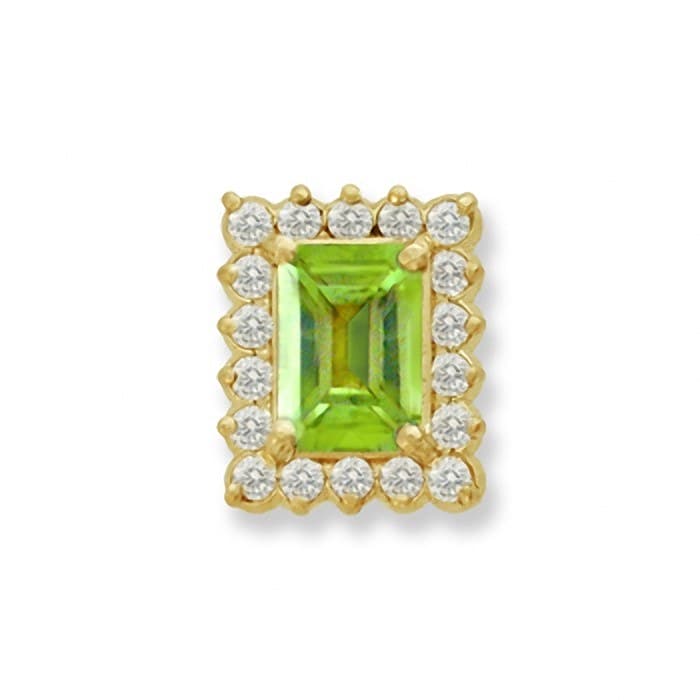 SL153 14kt Yellow Gold Peridot and Diamond top