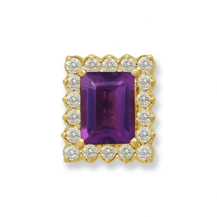 SL154 14kt Yellow Gold Amethyst and Diamond top