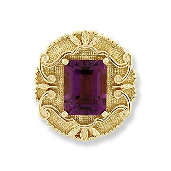 SL163 14kt Yellow Gold Amethyst top