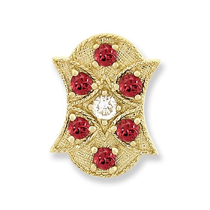 SL166 14kt Yellow Gold Diamond and Pink Tourmaline top