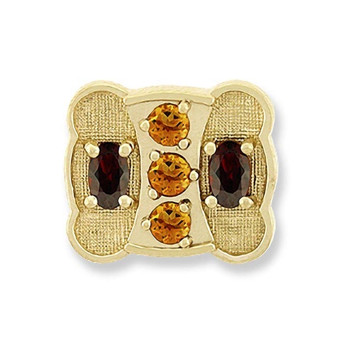 SL169 14kt Yellow Gold Citrine and Garnet top