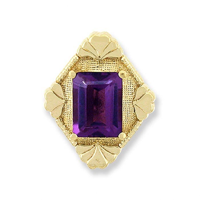 SL175 14kt Yellow Gold Amethyst top