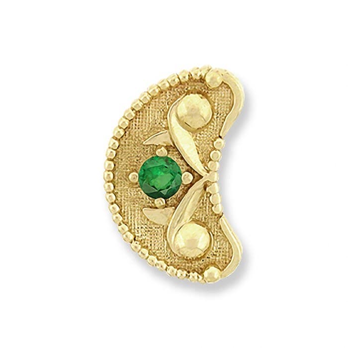 SL179 14kt Yellow Gold Emerald top