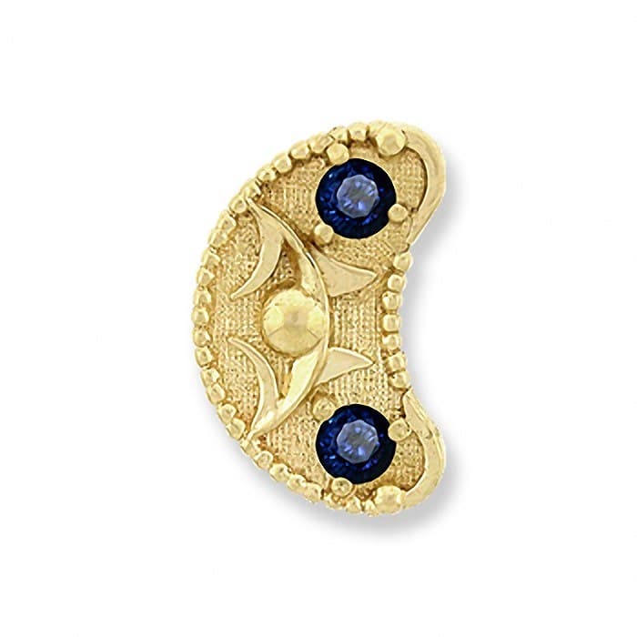 SL180 14kt Yellow Gold Blue Sapphire top