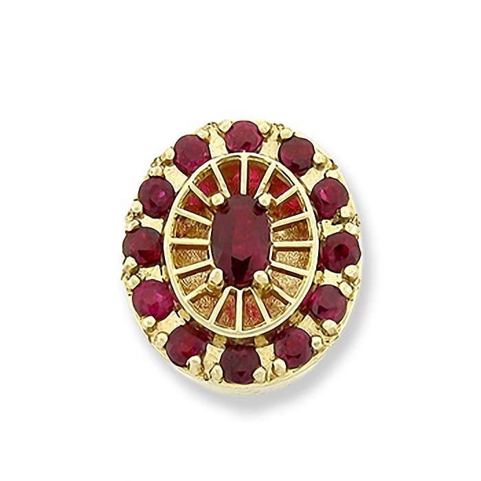 SL203 14kt Yellow Gold Ruby and Ruby top