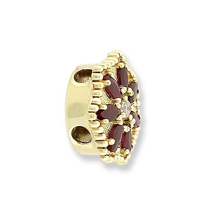 SL207 14kt Yellow Gold Diamond and Ruby angle