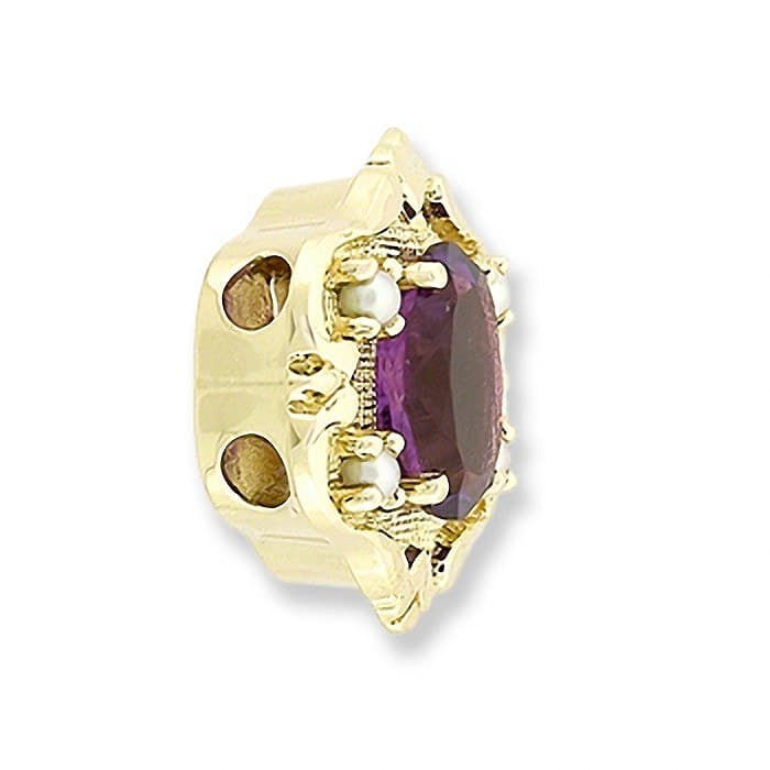 SL211 14kt Yellow Gold Amethyst and Pearl angle