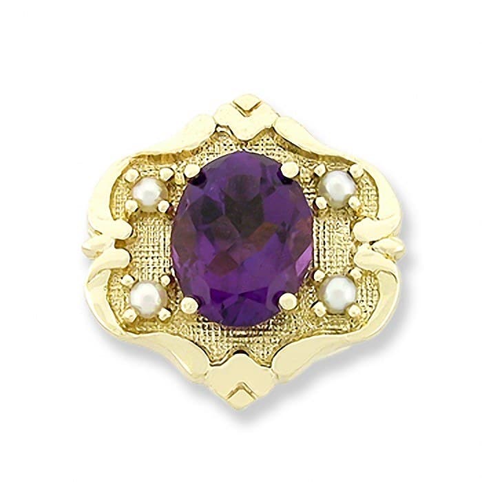 SL211 14kt Yellow Gold Amethyst and Pearl top