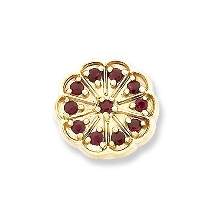 SL216 14kt Yellow Gold Ruby and Ruby top