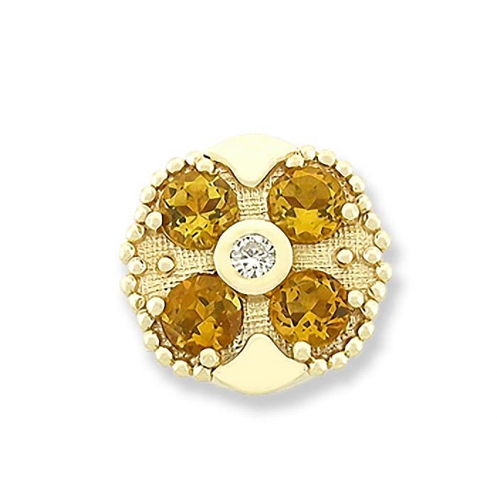 SL219 14kt Yellow Gold Diamond and Citrine top