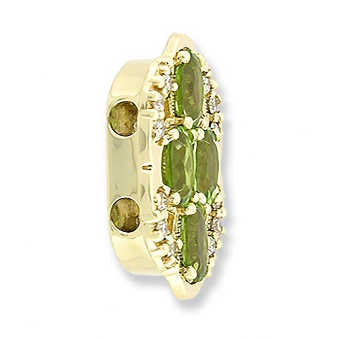 SL225 14kt Yellow Gold Peridot and Diamond angle