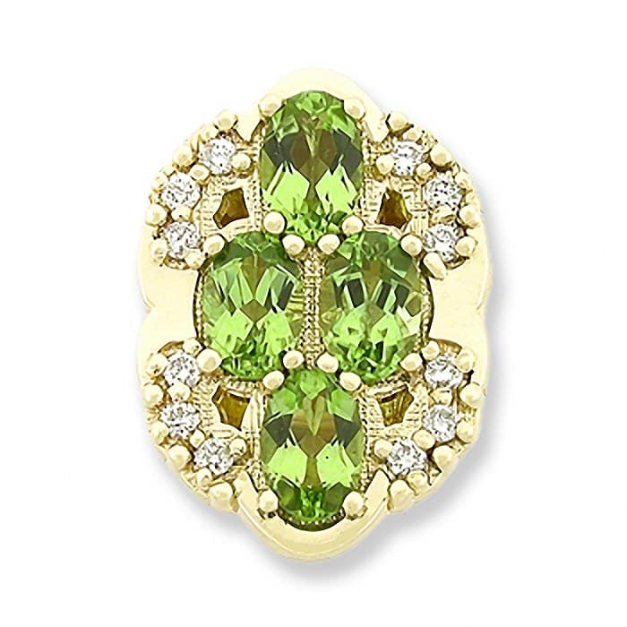 SL225 14kt Yellow Gold Peridot and Diamond top