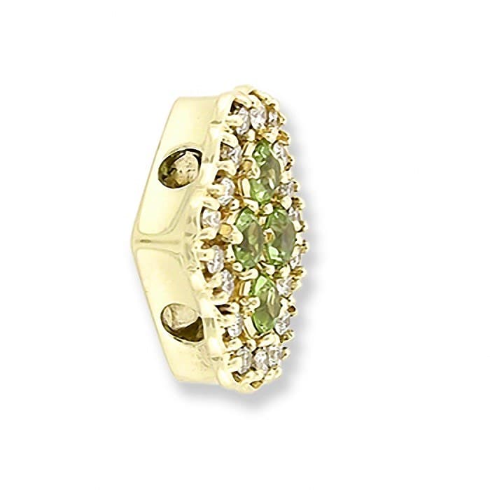 SL226 14kt Yellow Gold Peridot and Diamond angle