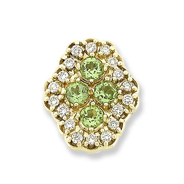 SL226 14kt Yellow Gold Peridot and Diamond top