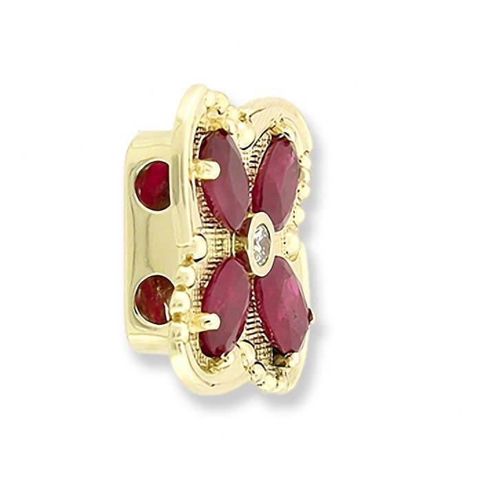 SL227 14kt Yellow Gold Diamond and Ruby angle