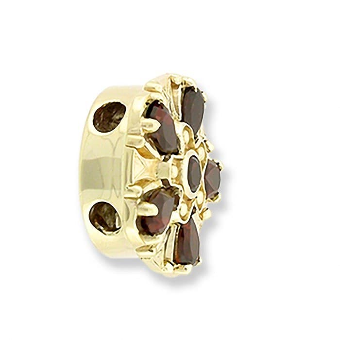 SL228 14kt Yellow Gold Garnet and Garnet angle