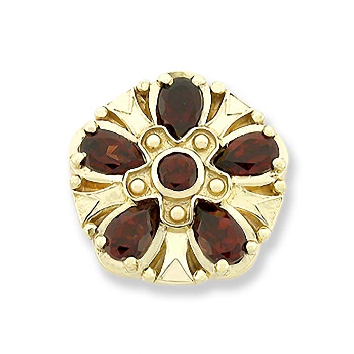 SL228 14kt Yellow Gold Garnet and Garnet top